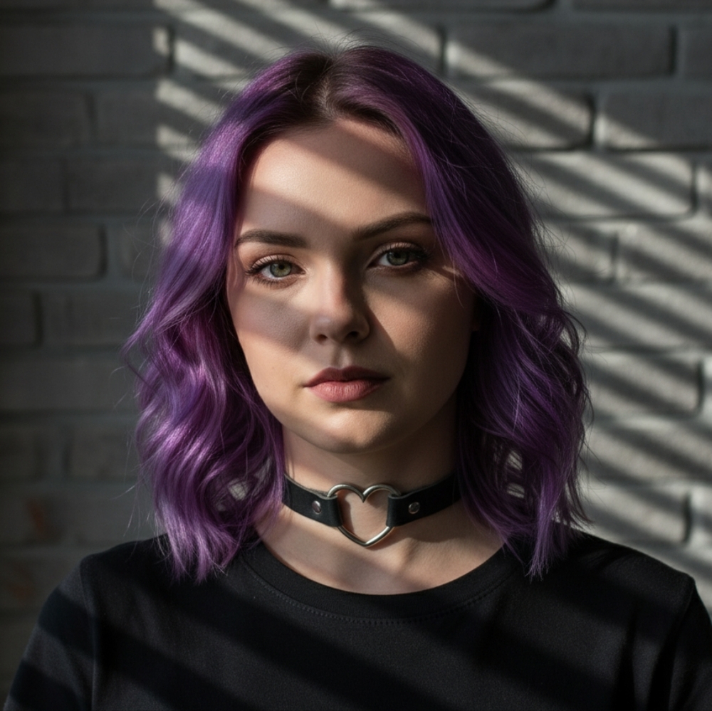 Leather Heart Choker